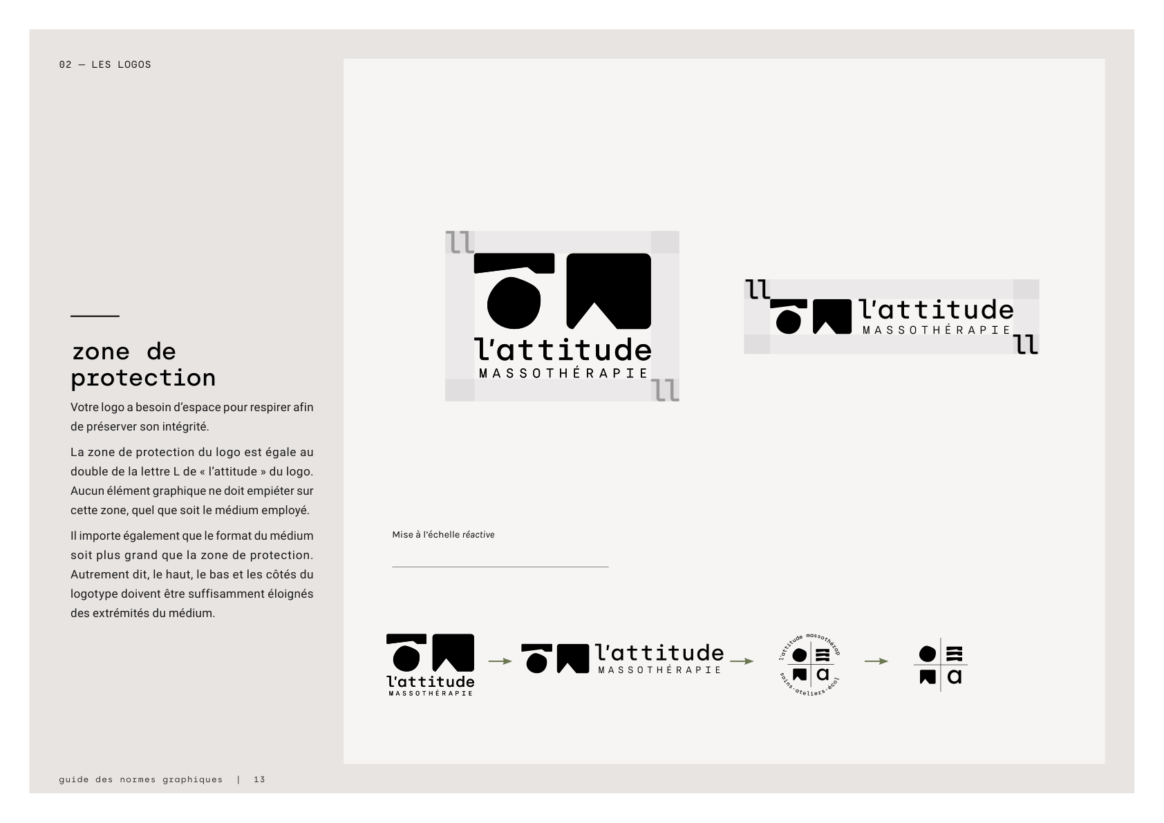 Zone de protection du logo · double de la lettre L et mise à l’échelle réactive