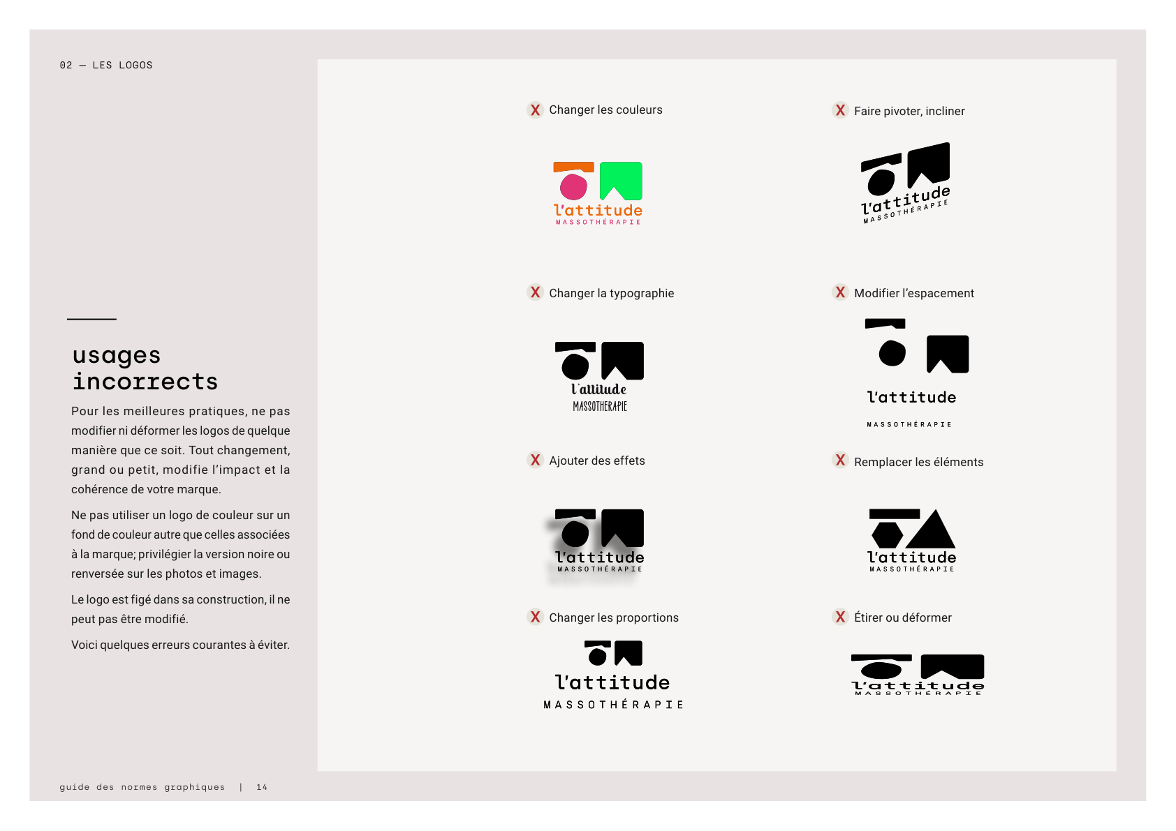 Usages incorrects du logo · erreurs courantes à éviter